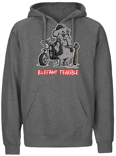 Elefant Terrible - Elefant, terrible, shirt, frech, totaberlustig, holtschulte, rebell, rocker, angry - Fairtrade Hoodie