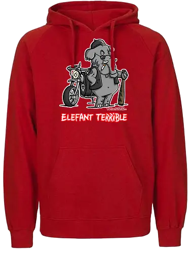 Elefant Terrible - Elefant, terrible, shirt, frech, totaberlustig, holtschulte, rebell, rocker, angry - Fairtrade Hoodie