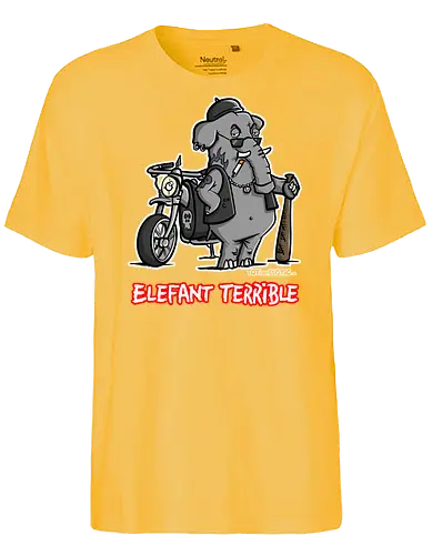 Elefant Terrible - Elefant, terrible, shirt, frech, totaberlustig, holtschulte, rebell, rocker, angry - Fairtrade T-Shirt