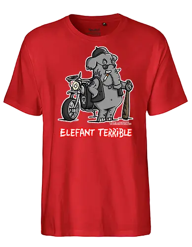 Elefant Terrible - Elefant, terrible, shirt, frech, totaberlustig, holtschulte, rebell, rocker, angry - Fairtrade T-Shirt