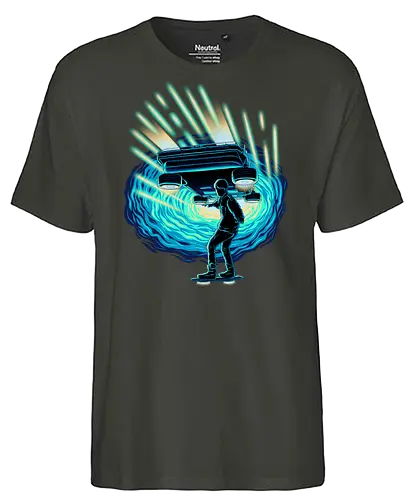 Time Surfing - Future, DeLorean, Mcfly - Fairtrade T-Shirt