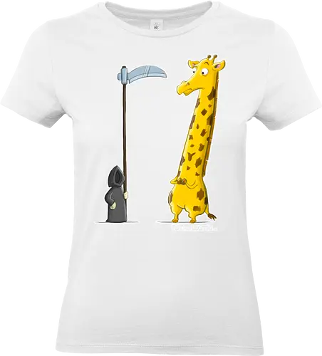 Giraffe - Giraffe, Tod, Sense, totaberlustig, Cartoon, Humor, Teleskop - Standard T-Shirt (Women)