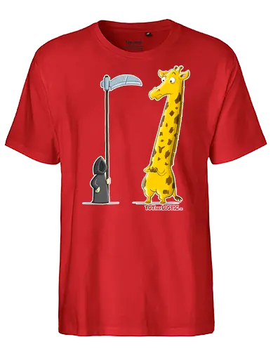 Giraffe - Giraffe, Tod, Sense, totaberlustig, Cartoon, Humor, Teleskop - Fairtrade T-Shirt