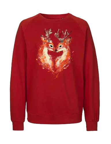 Deers in love - deers, love, heart, cute, animal, animal lovers, nature, romanve, romantic - Fairtrade Sweatshirt