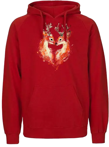 Deers in love - deers, love, heart, cute, animal, animal lovers, nature, romanve, romantic - Fairtrade Hoodie