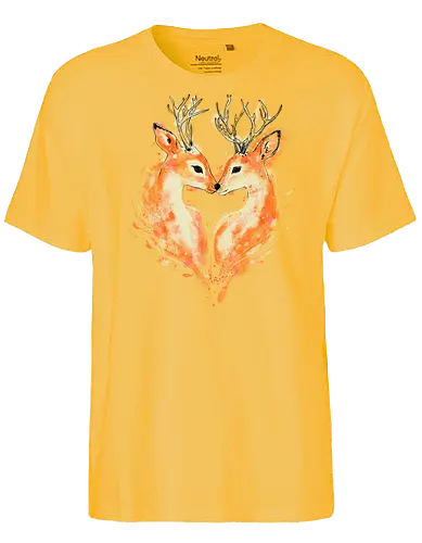 Deers in love - deers, love, heart, cute, animal, animal lovers, nature, romanve, romantic - Fairtrade T-Shirt