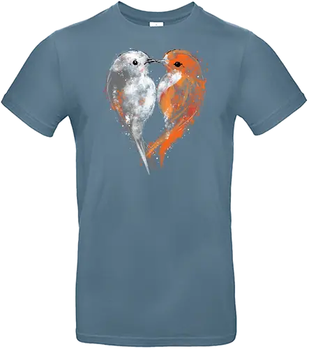 Love birds - birds, love, heart, watercolor, painting, nature, cute, romancenromantic - Standard T-Shirt