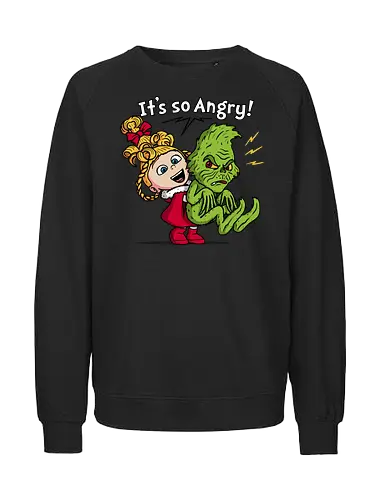 It's So Angry! - grinch, the-grinch, xmas, christmas, movies, funny, mashup, despicable-me, agnes - Fairtrade Sweatshirt
