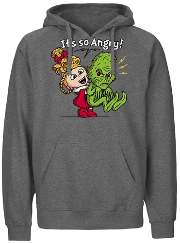 It's So Angry! - grinch, the-grinch, xmas, christmas, movies, funny, mashup, despicable-me, agnes - Fairtrade Hoodie
