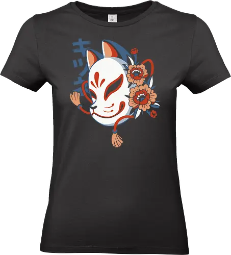 Shiroi kitsune - kitsune, fox, japanese fox, kitsune mask, fox mask, japan lover, japan - Standard T-Shirt (Women)