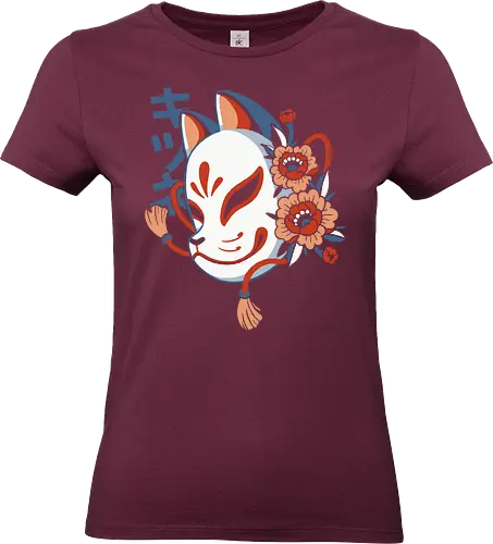 Shiroi kitsune - kitsune, fox, japanese fox, kitsune mask, fox mask, japan lover, japan - Standard T-Shirt (Women)
