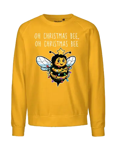 Oh Christmas Bee, Oh Christmas Bee - bee, christmas, lights, festive, holiday, star, cute, whimsical, decoration - Fairtrade Sweatshirt