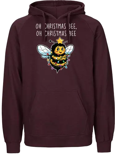 Oh Christmas Bee, Oh Christmas Bee - bee, christmas, lights, festive, holiday, star, cute, whimsical, decoration - Fairtrade Hoodie