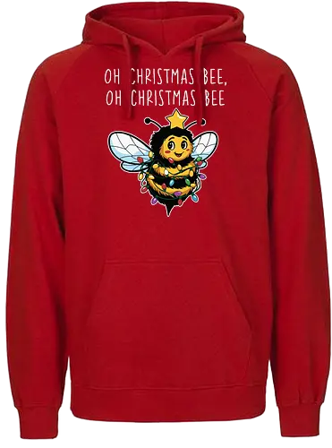 Oh Christmas Bee, Oh Christmas Bee - bee, christmas, lights, festive, holiday, star, cute, whimsical, decoration - Fairtrade Hoodie