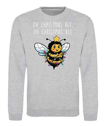 Oh Christmas Bee, Oh Christmas Bee - bee, christmas, lights, festive, holiday, star, cute, whimsical, decoration - Sweatshirt