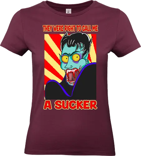 A Sucker (Ein Sauger) - Vampir, Halloween, Humor, Sarkasmus, Goth, Cartoon, Sauger, Blutsauger, Kunst, spooky, Horrorliebhaber, Monsterklassiker, Dracula, Nosferatu, Horror, Horrorfan, lustigerHorror, Blut, Untoter, Horrorfilm, Horrorstreifen, Horrorbücher, gothic, gotisch, gotik, gotische, manga, anime, DunklerHumor - Standard T-Shirt (Women)