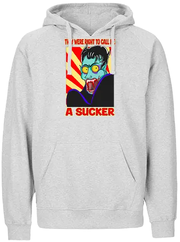 A Sucker (Ein Sauger) - Vampir, Halloween, Humor, Sarkasmus, Goth, Cartoon, Sauger, Blutsauger, Kunst, spooky, Horrorliebhaber, Monsterklassiker, Dracula, Nosferatu, Horror, Horrorfan, lustigerHorror, Blut, Untoter, Horrorfilm, Horrorstreifen, Horrorbücher, gothic, gotisch, gotik, gotische, manga, anime, DunklerHumor - Fairtrade Hoodie