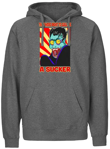 A Sucker (Ein Sauger) - Vampir, Halloween, Humor, Sarkasmus, Goth, Cartoon, Sauger, Blutsauger, Kunst, spooky, Horrorliebhaber, Monsterklassiker, Dracula, Nosferatu, Horror, Horrorfan, lustigerHorror, Blut, Untoter, Horrorfilm, Horrorstreifen, Horrorbücher, gothic, gotisch, gotik, gotische, manga, anime, DunklerHumor - Fairtrade Hoodie