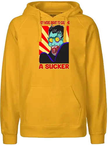 A Sucker (Ein Sauger) - Vampir, Halloween, Humor, Sarkasmus, Goth, Cartoon, Sauger, Blutsauger, Kunst, spooky, Horrorliebhaber, Monsterklassiker, Dracula, Nosferatu, Horror, Horrorfan, lustigerHorror, Blut, Untoter, Horrorfilm, Horrorstreifen, Horrorbücher, gothic, gotisch, gotik, gotische, manga, anime, DunklerHumor - Fairtrade Hoodie