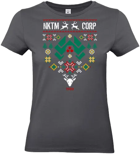 ugly nakatomi series - ugly christmas, christmas, xmas, nakatomi, plaza, christmas party, logo, diehard, winter, snow, pixel, vintage, classic, retro - Standard T-Shirt (Women)