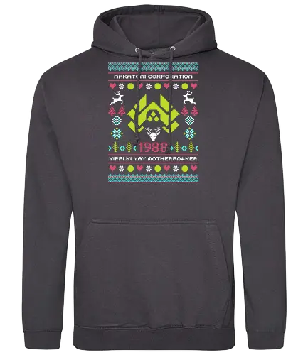 yippi ki yay series - ugly christmas, christmas, xmas, nakatomi, plaza, christmas party, logo, diehard, winter, snow, pixel, vintage, classic, retro - Standard Hoodie