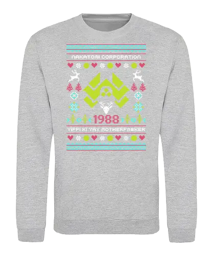 yippi ki yay series - ugly christmas, christmas, xmas, nakatomi, plaza, christmas party, logo, diehard, winter, snow, pixel, vintage, classic, retro - Sweatshirt