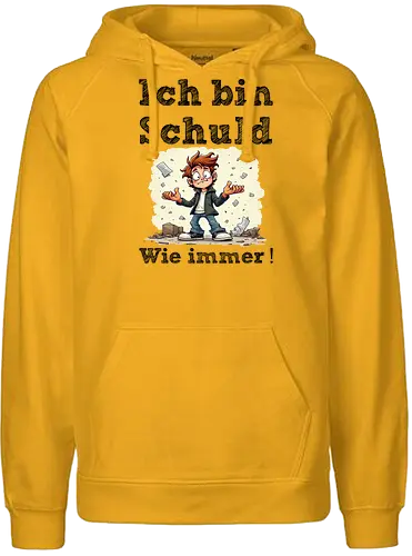 Ich bin Schuld - Wie immer ! (Hell) - Geschenk, Spass, Party, Witzig, Lustig, Böse, Kinder, Nerven, Verrückt, Kollege, Geburtstag, SchuldigeSeite, WieImmer, VerantwortungÜbernehmen, ChaosMeister, IchBinSchuld, T-ShirtMitHumor, SarkasmusPur, LustigeSprüche, EhrlicheAussagen, Selbstironie, FehlerMachen, KultTee, TäglicherWahnsinn, AlltagComedy, Schule, Lehrer, Erzieher, Erzieherin, Kindergarten, Arbeitskollege, Kollegin - Fairtrade Hoodie