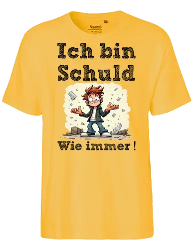 Ich bin Schuld - Wie immer ! (Hell) - Geschenk, Spass, Party, Witzig, Lustig, Böse, Kinder, Nerven, Verrückt, Kollege, Geburtstag, SchuldigeSeite, WieImmer, VerantwortungÜbernehmen, ChaosMeister, IchBinSchuld, T-ShirtMitHumor, SarkasmusPur, LustigeSprüche, EhrlicheAussagen, Selbstironie, FehlerMachen, KultTee, TäglicherWahnsinn, AlltagComedy, Schule, Lehrer, Erzieher, Erzieherin, Kindergarten, Arbeitskollege, Kollegin - Fairtrade T-Shirt