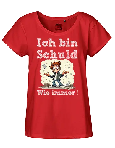 Ich bin Schuld - Wie immer ! (Dunkel) - Geschenk, Spass, Party, Witzig, Lustig, Böse, Kinder, Nerven, Verrückt, Schule, Lehrer, Kollege, Erzieher, Erzieherin, Kindergarten, Arbeitskollege, Kollegin, Geburtstag, SchuldigeSeite, WieImmer, VerantwortungÜbernehmen, ChaosMeister, IchBinSchuld, T-ShirtMitHumor, SarkasmusPur, LustigeSprüche, EhrlicheAussagen, Selbstironie, FehlerMachen, KultTee, TäglicherWahnsinn, AlltagComedy - Fairtrade Girl Shirt