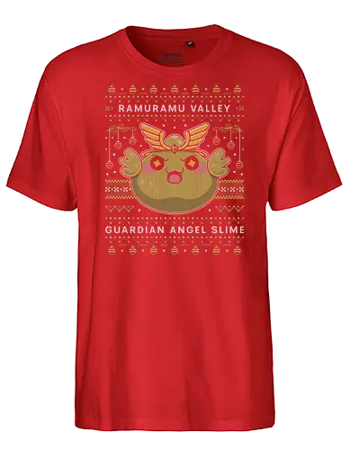 Ramuramu Valley Ugly Sweater - maplestory, christmas, xmas, ugly christmas sweater, pink bean, maplestory 2, maple story, slime, yeti, mushroom, kawaii, anime, chibi, nostalgia, video game, gaming, gamer, zakum helm - Fairtrade T-Shirt