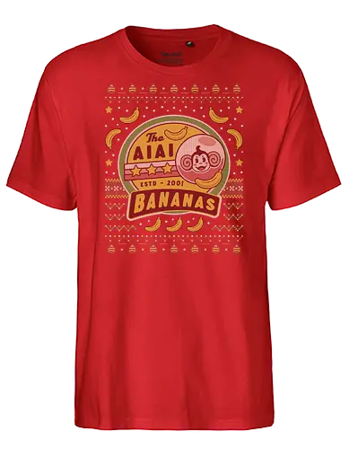 Aiai Bananas Ugly Sweater - super monkey, ball, aiai, ape, gorilla, banana, video games, retro, ugly christmas sweater - Fairtrade T-Shirt