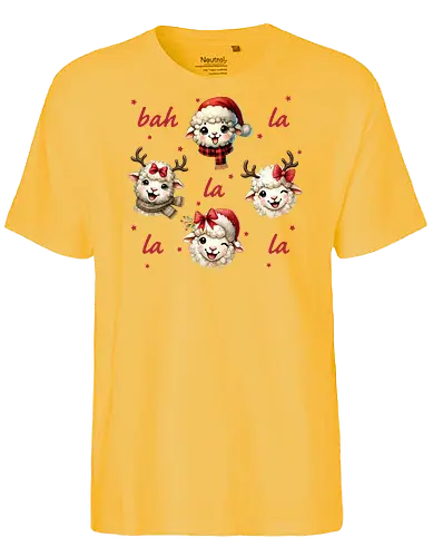 Bah and la - sheep, christmas, festive, holiday, santa hat, reindeer antlers, cute, playful - Fairtrade T-Shirt