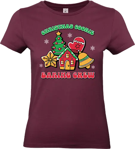 Christmas Cookie Baking Crew - christmas, cookies, baking, gingerbread, festive, tree, mitten, star, bell, holiday - Standard T-Shirt (Women)