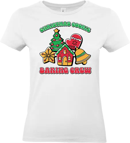 Christmas Cookie Baking Crew - christmas, cookies, baking, gingerbread, festive, tree, mitten, star, bell, holiday - Standard T-Shirt (Women)