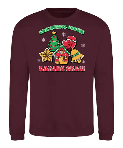 Christmas Cookie Baking Crew - christmas, cookies, baking, gingerbread, festive, tree, mitten, star, bell, holiday - Sweatshirt