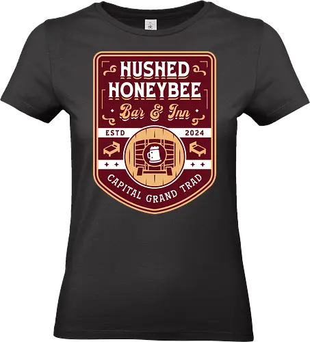 Hushed Honeybee Inn Emblem - refantazio, video game, gaming, gamer, strohl, hulkenberg, grius, jrpg, junah, eupha, basilio, louis, grand trad, kingdom of euchronia, gauntlet runner - Standard T-Shirt (Women)