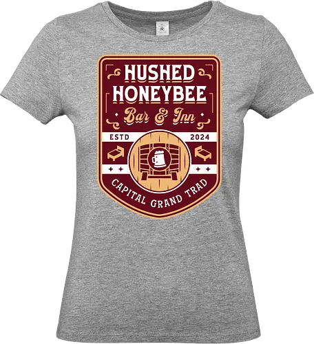 Hushed Honeybee Inn Emblem - refantazio, video game, gaming, gamer, strohl, hulkenberg, grius, jrpg, junah, eupha, basilio, louis, grand trad, kingdom of euchronia, gauntlet runner - Standard T-Shirt (Women)