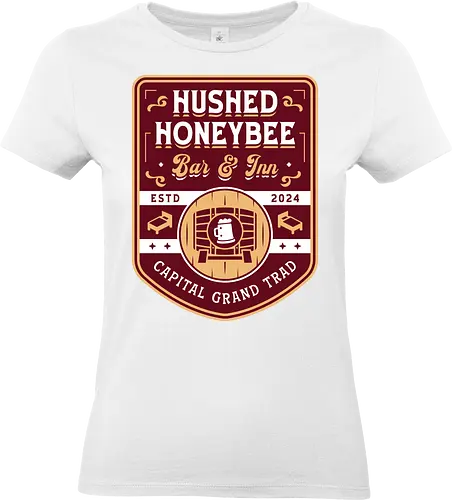 Hushed Honeybee Inn Emblem - refantazio, video game, gaming, gamer, strohl, hulkenberg, grius, jrpg, junah, eupha, basilio, louis, grand trad, kingdom of euchronia, gauntlet runner - Standard T-Shirt (Women)