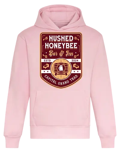 Hushed Honeybee Inn Emblem - refantazio, video game, gaming, gamer, strohl, hulkenberg, grius, jrpg, junah, eupha, basilio, louis, grand trad, kingdom of euchronia, gauntlet runner - Heavyweight Hoodie