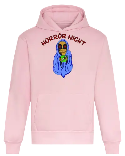 Horror Night (Horrornacht) - Horror, Nacht, Monster, süß, gemütlich, Decke, Filmabend, Serienabend, Tasse, Lieblingsgetränk, Grusel, Horrorfans, Halloween, Couch, Spannung, Abenteuer, Mystik, Film, Serie, Unterhaltung, horror night, horror movie, horror marathon, horror lover - Heavyweight Hoodie