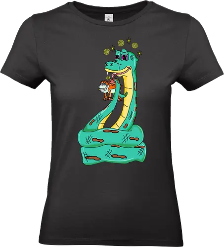 Have a Taste! (Probier mal!) - Frosch, Schlange, Retro, Vintage, Rubberhose, Cartoon, Humor, lustig, kreativ, Abenteuer, Stil, groovy, trickreich, Comic, Kunst, Design, einzigartig, skurril, Lösung, Charakter, trippy, psychedelic, stoner, high, snake, frog, toad - Standard T-Shirt (Women)
