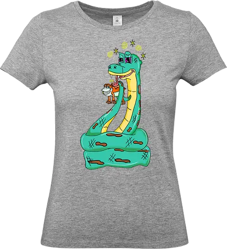 Have a Taste! (Probier mal!) - Frosch, Schlange, Retro, Vintage, Rubberhose, Cartoon, Humor, lustig, kreativ, Abenteuer, Stil, groovy, trickreich, Comic, Kunst, Design, einzigartig, skurril, Lösung, Charakter, trippy, psychedelic, stoner, high, snake, frog, toad - Standard T-Shirt (Women)