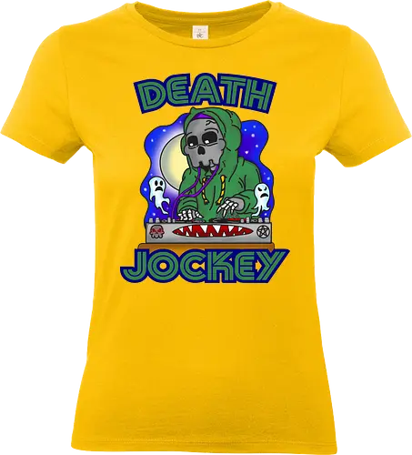 Death-Jockey (Todes-DJ) - DJ, Skelett, Tod, Jenseits, Unterwelt, Grusel, Goth, Halloween, Musik, Horror, Dunkelheit, Creepy, spooky, Retro, Charakter, Kunst, Tanz, Party, Design, unheimlich, death, dj, disc jockey, music, club, clubbing, nightlife, party, goth, gothic - Standard T-Shirt (Women)