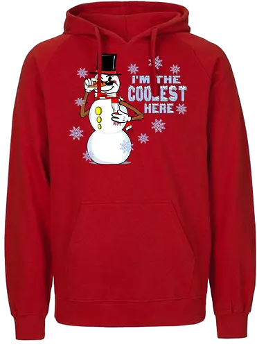 Cool Snowman (Cooler Schneemann) - Schneemann, cool, Retro, Vintage, lustig, Winter, Karottennase, Kohleaugen, Grinsen, Illustration, Schnee, Weihnachten, Feiertage, Frost, Humor, Charakter, Design, Cartoon, einzigartig, chillig, snowman, cool, winter, christmas - Fairtrade Hoodie