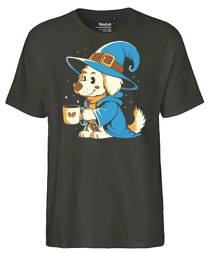 My Magic Coffee - coffee, love coffee, drink, cafeine, dog, pet, magic - Fairtrade T-Shirt