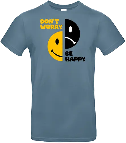Don't Worry, Be Happy!!! - happy, smile, music, funny, pop, funny quote, funny sayings, geek, humor, ian curtis, joke, Music, meme, new order, parody, post punk, unknown pleasures, vintage - Standard T-Shirt