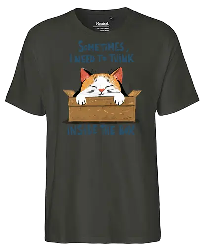 Think inside the box - cats, kitten, shroedinger's cat, funny, cute, science - Fairtrade T-Shirt