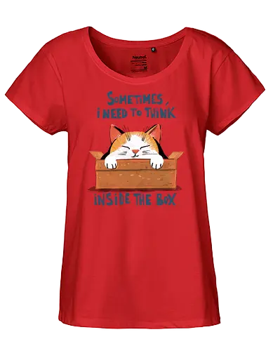 Think inside the box - cats, kitten, shroedinger's cat, funny, cute, science - Fairtrade Girl Shirt