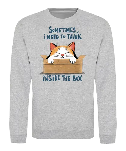 Think inside the box - cats, kitten, shroedinger's cat, funny, cute, science - Sweatshirt