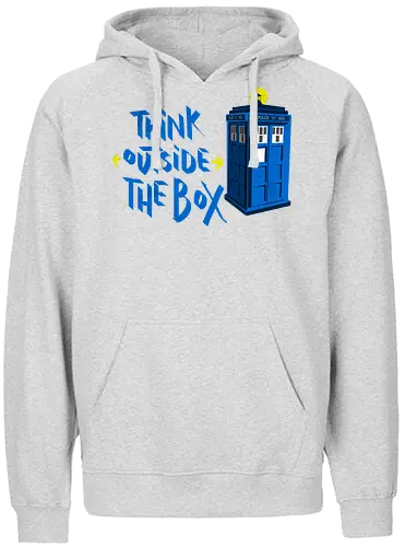 Think outside the box - Doctor, Dr Who, tardis, scifi, television, tv show, pop culture, time travel, whovian - Fairtrade Hoodie